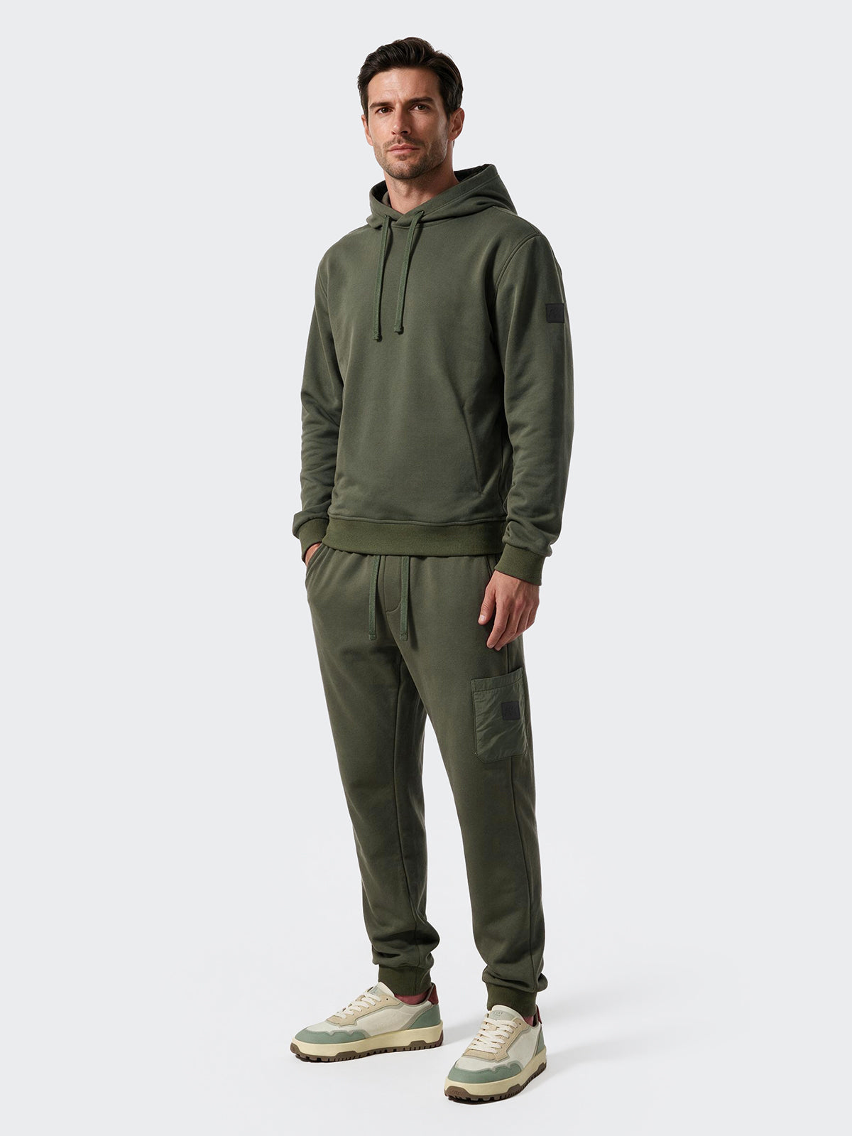 Felpa con Cappuccio Uomo F**K Verde Militare WM3301-MG