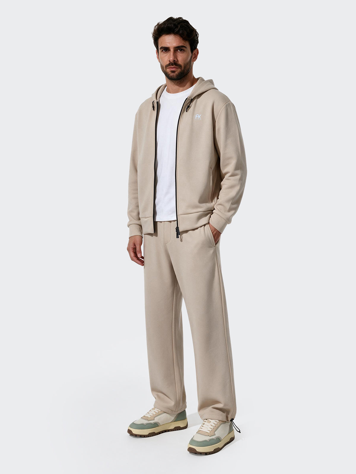 Image of Felpa con Cappuccio Uomo F**K Beige WM3740-BG
