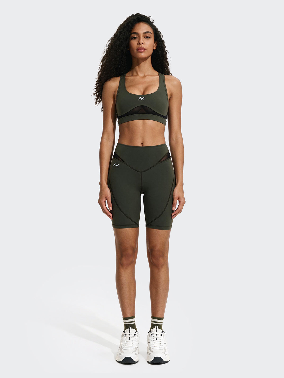 Image of Top Sportivo Donna F**K Verde Militare WW0206-MG