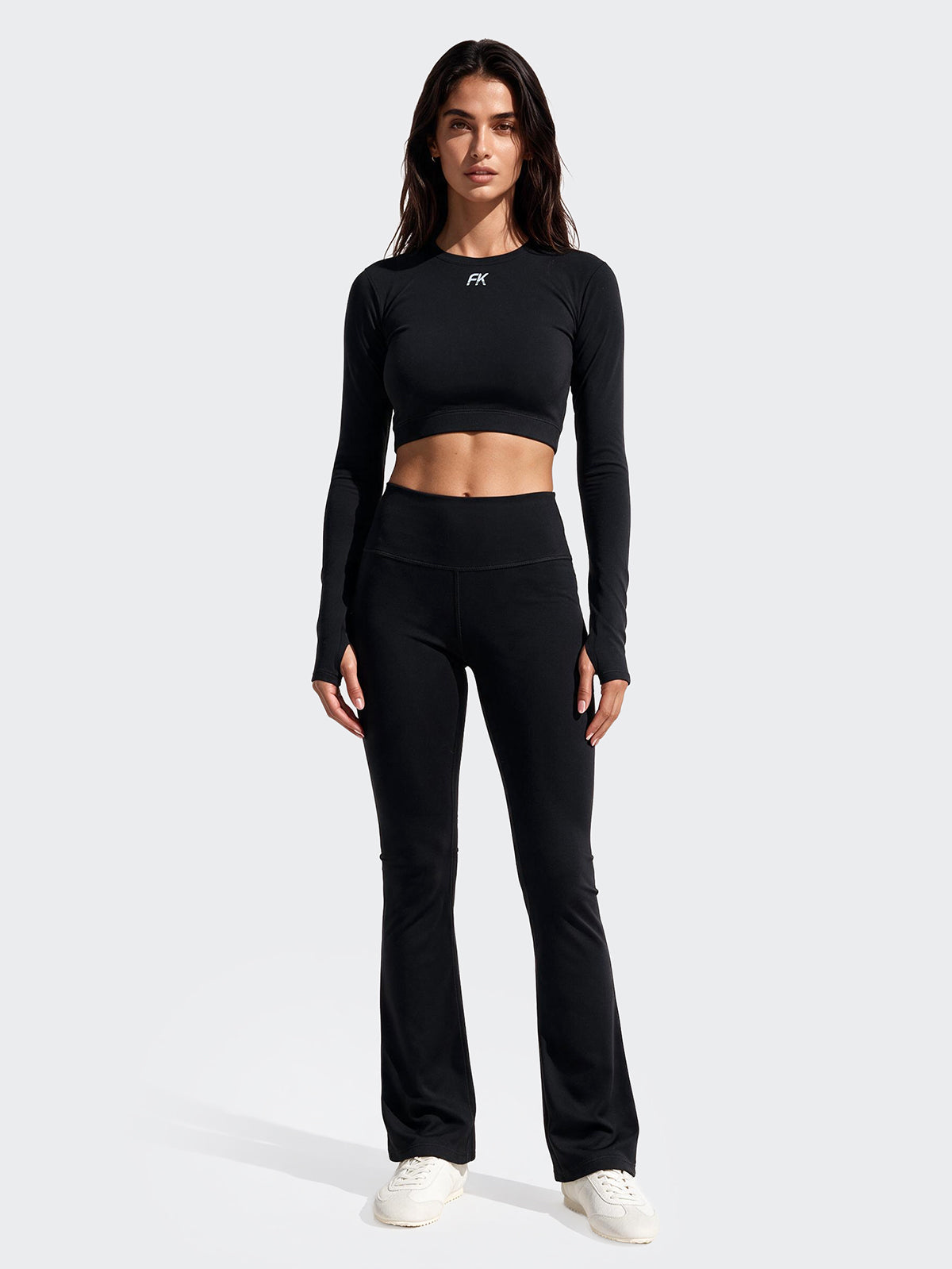 Image of Crop Top Manica Lunga Donna F**K Nero WW0208-BK