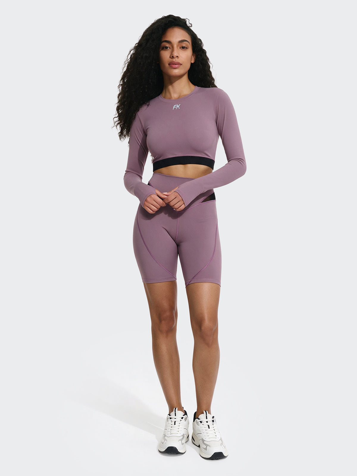 Image of Crop Top Manica Lunga Donna F**K Dusty Pink WW0208-DP