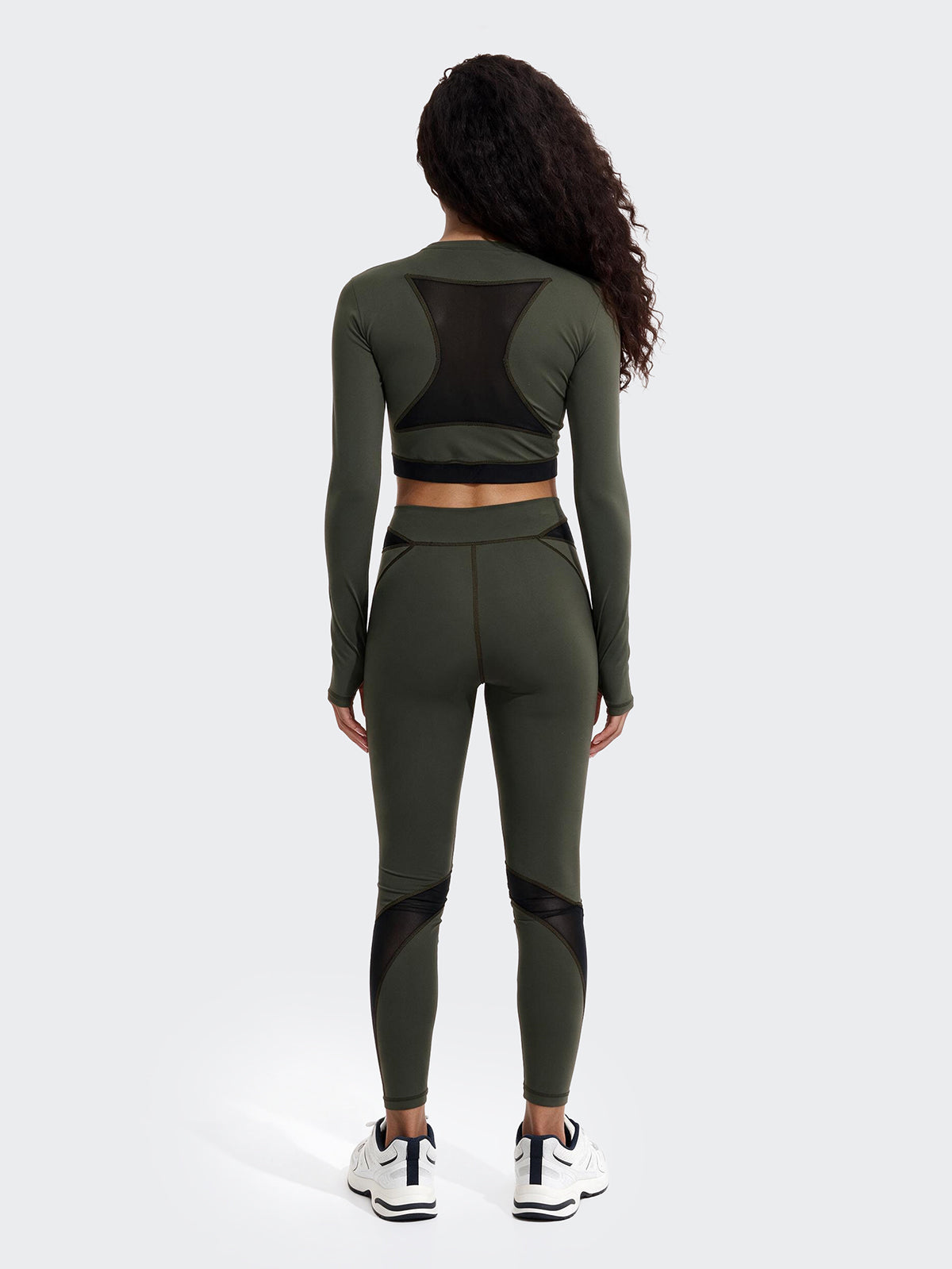Image of Crop Top Manica Lunga Donna F**K Verde MIlitare WW0208-MG