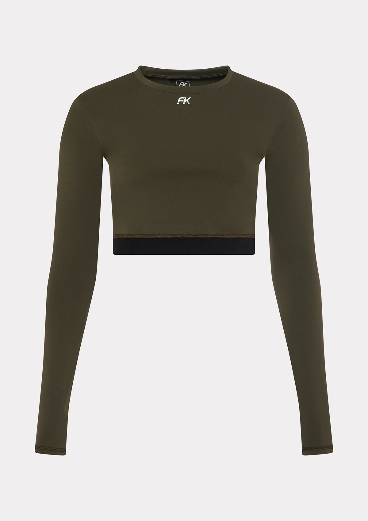 Image of Crop Top Manica Lunga Donna F**K Verde MIlitare WW0208-MG