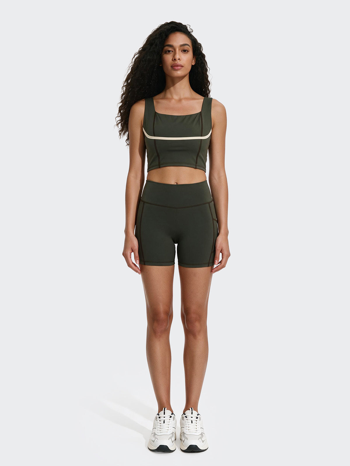 Image of Crop Top Donna F**K Verde Militare WW0200-MG