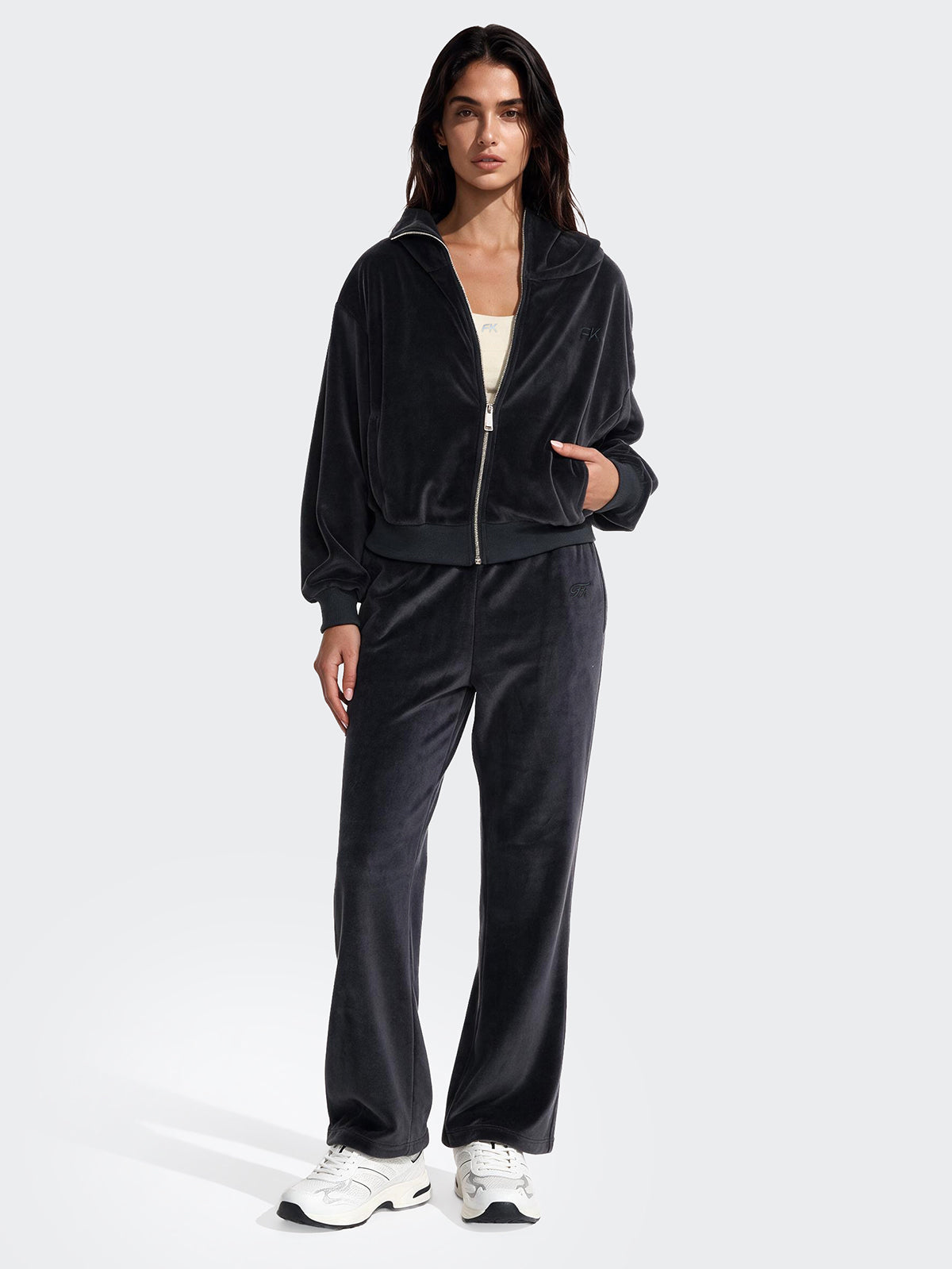 Felpa con Cappuccio Donna F**K Grigio WW0406-GR