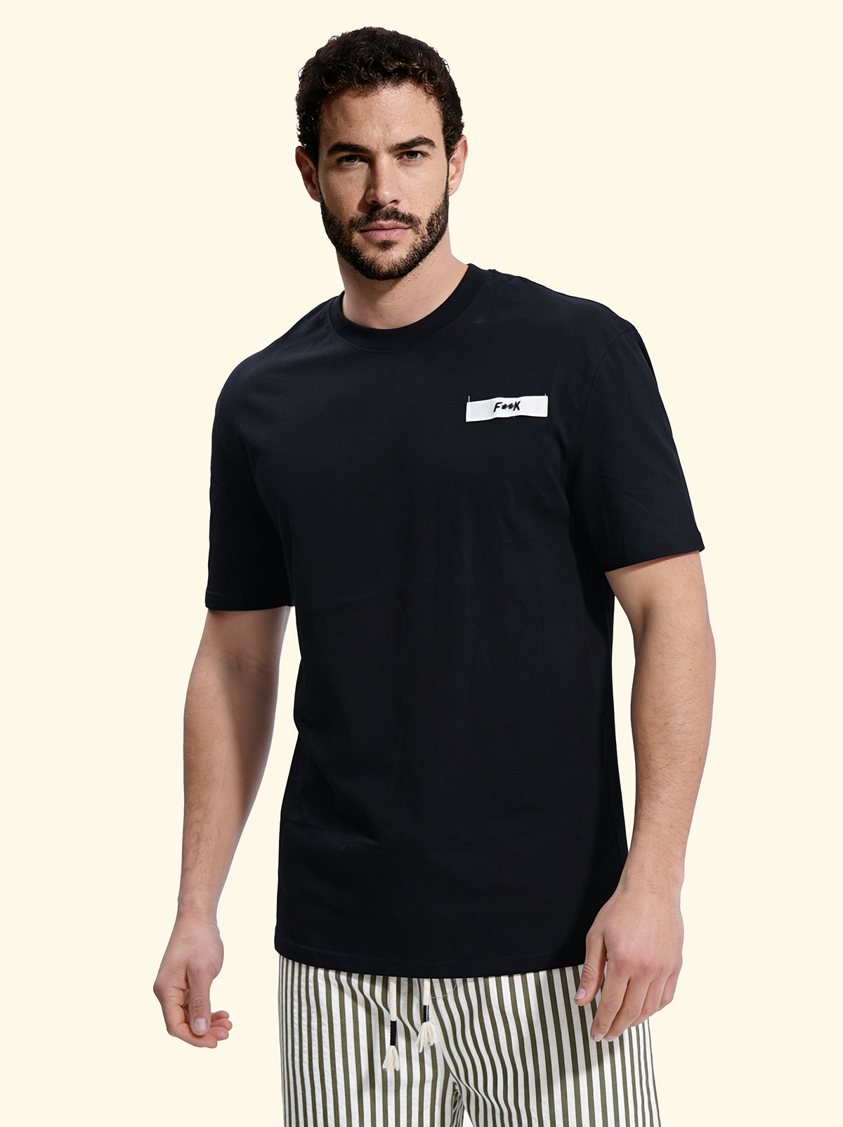Herren-T-Shirt F**K Schwarz SM6002-BK