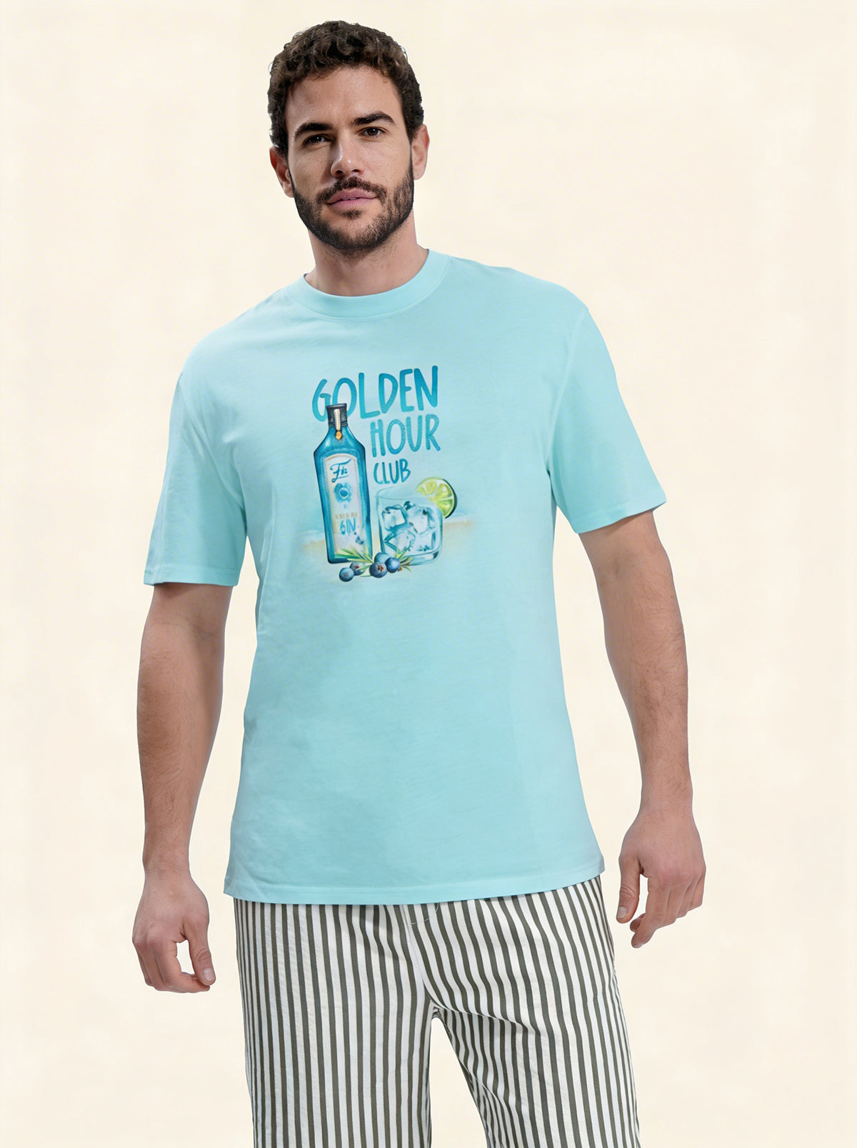 Herren-T-Shirt F**K Aquagrün SM6009-AQ