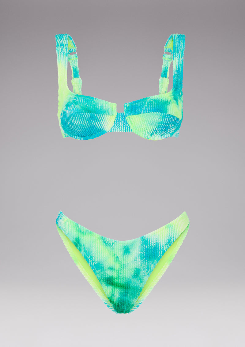 BIKINI WITH UNDERWIRING AND FIXED AMERICAN TIE DYE VISIONARY DOSE